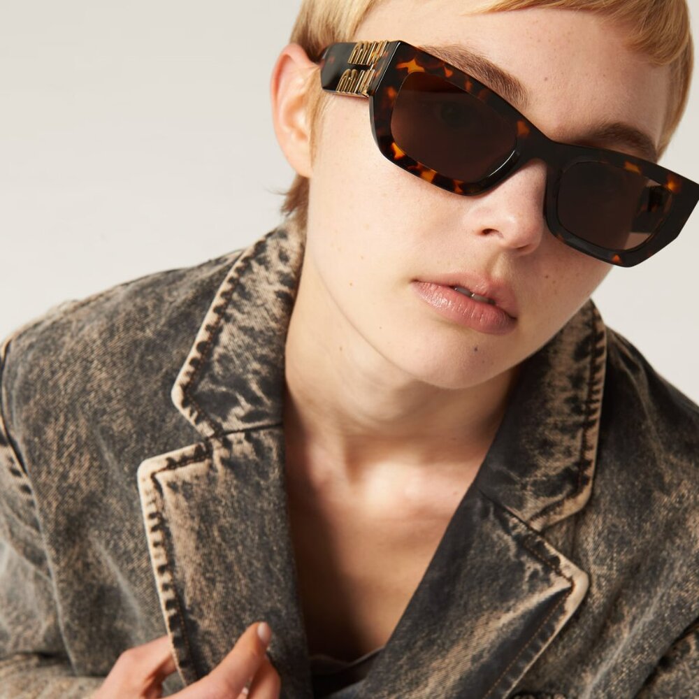 Miu Miu MU09WS VAU06B GLIMPSE BRAND NEW Sunglasses Honey Havana Brown Women